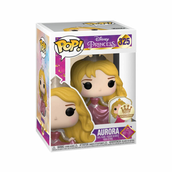 325 迪士尼 公主系列 睡美人 AURORA 歐若拉公主 鑽石閃光版 附徽章 金色 FUNKO限定